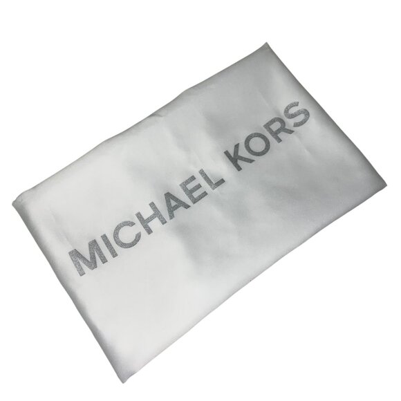 Michael Kors Silky White Dust Bag Grey Logo Large Size - Picture 2 of 5